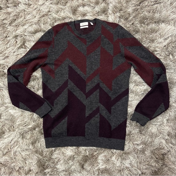 Calvin Klein Italian Yarn 50% merino wool 50% Acrylic men sweater. Size L. Used. - Picture 8 of 12